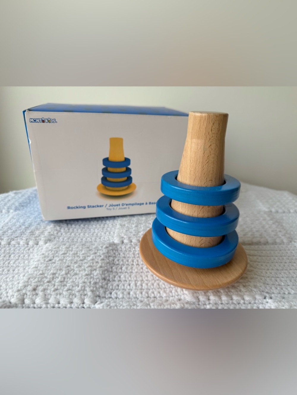 Monti Kids Wooden Montessori Rocking Stacker Toy